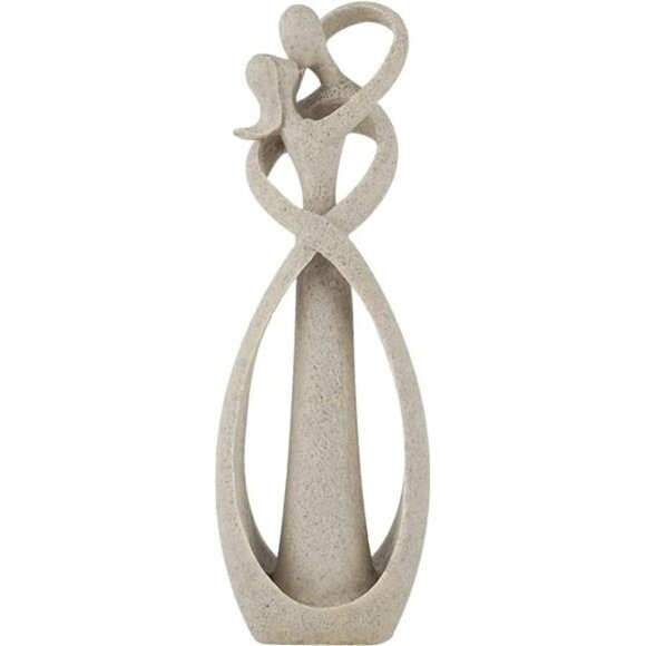 Sandstone Resin Lover Hug Kiss Style Abstract Sculpture Statue Collectible - Picture 1 of 7